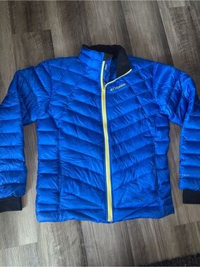 Columbia 700 Down Jacket winter coat blue puffer OMNI-Heat Men’s outdoor thermal